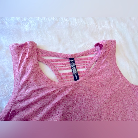 RBX Plus Double Layer with sheer racer back Workout shirt - Picture 3 of 9